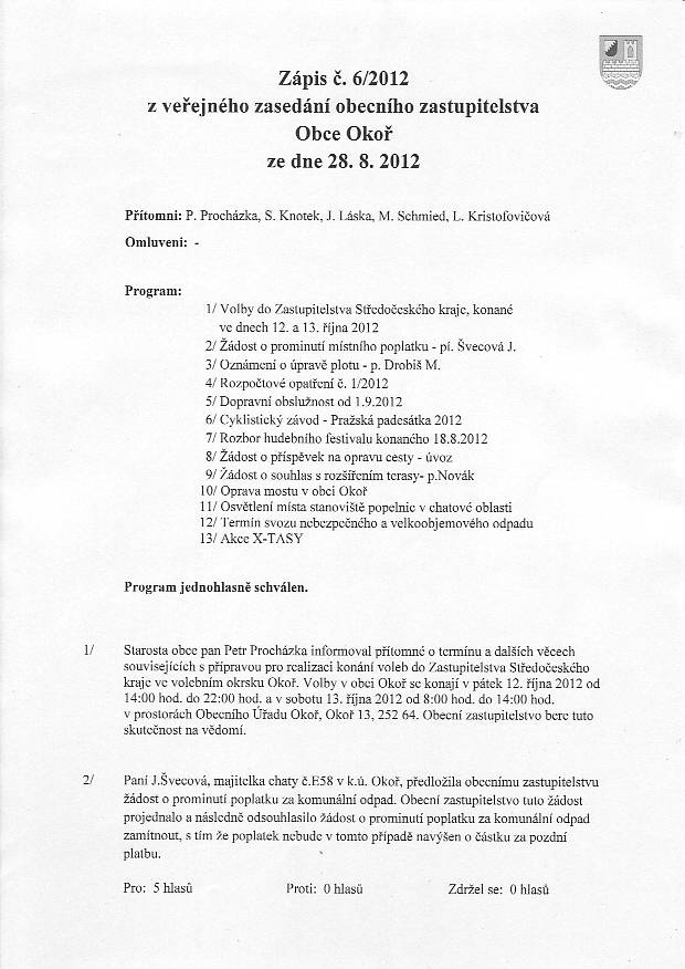 Zpis OZ .6/2012 - 1/3