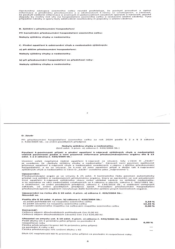 Zprva o vsledku pezkoumn hospodaen obce 2024 - 4/5