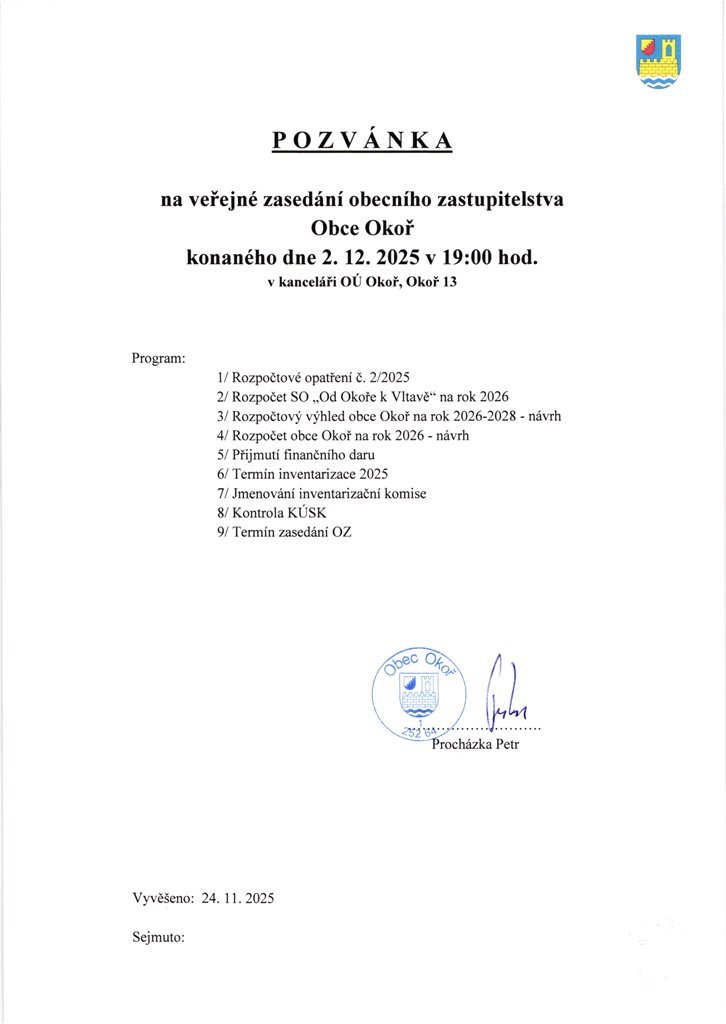 Pozvnka OZ - 2.12.2025